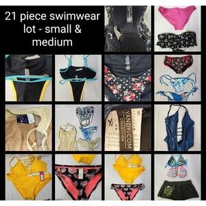 21 Pc Lot (SEE ALL PICS!) Women's Bathing Swim Suit Bikinis Some New, Sizes S M